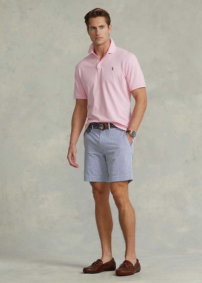 Szorty Polo Ralph Lauren Męska Niebieskie 20.3 Cm Stretch Seersucker 317452-XLI
